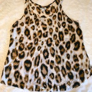 Animal print satin tank